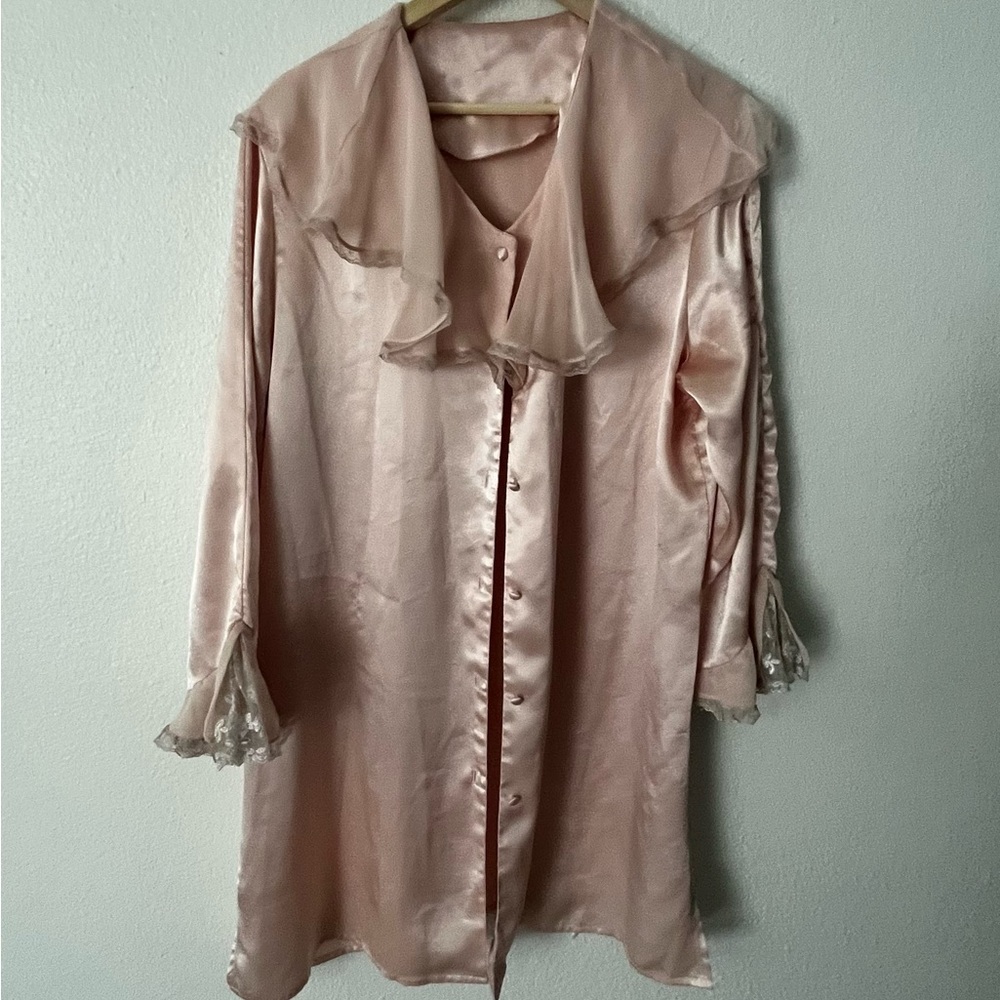 Elegant Pink Satin Nightgown vintage